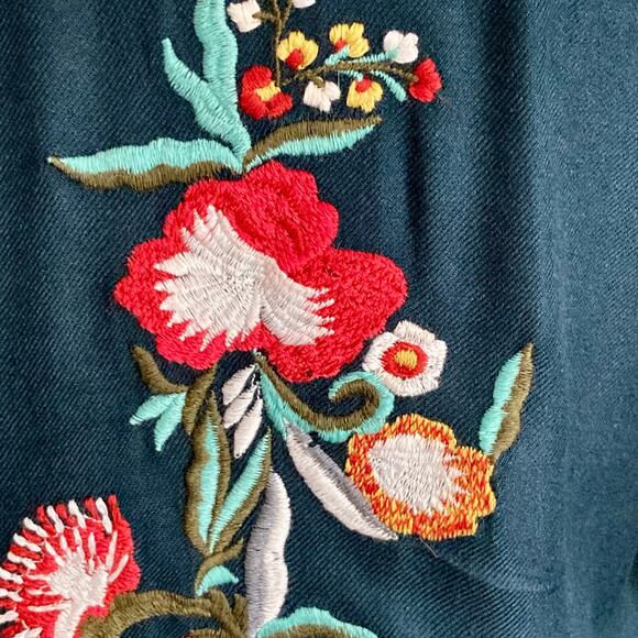 A&A Clothing Inc Button Down Shirt Heavily Embroidered Boho Contemporary SMALL - Picture 7 of 9